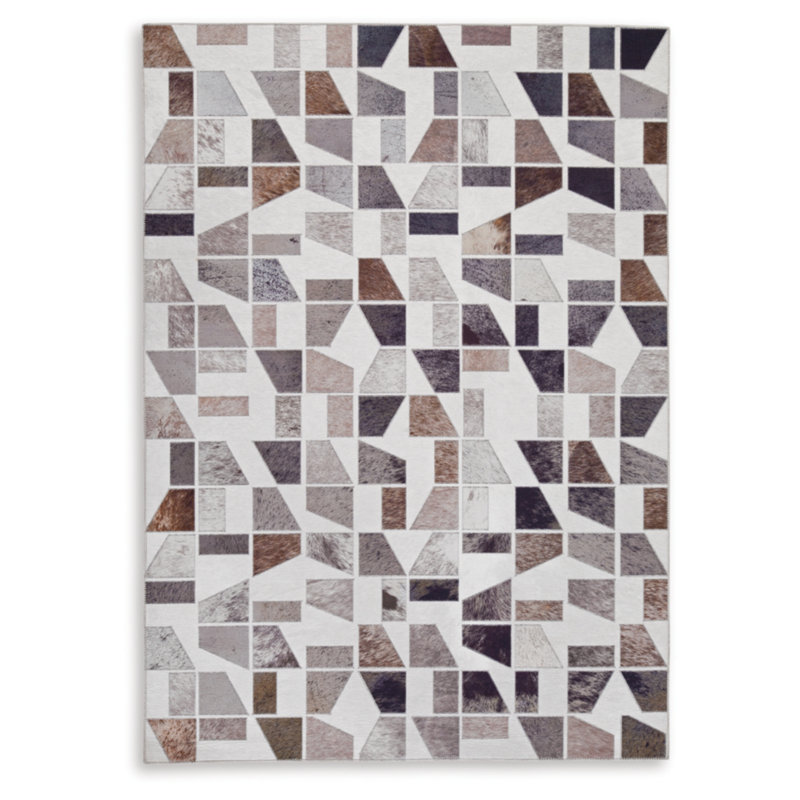 Geometric Multicolor Synthetic 5' x 7' Area Rug