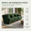 Canapé modulaire en chenille 3 places - Canapé modulaire à assise profonde pour salon confortable, vert-1707935502
