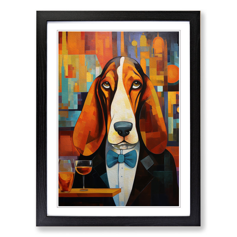 Single Picture Frame Print on Wood, 46cm H x 34cm W, Black Framed
