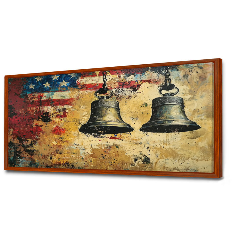 Lachan - Patriotiste américain, art mural, H 28 po x l 60 po, Impression encadrée flottante, Brun