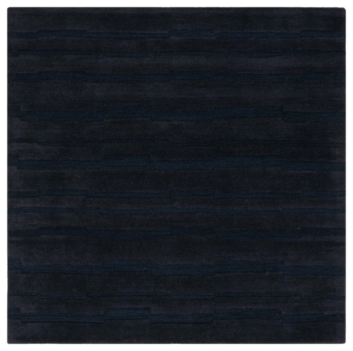 Fairborn Black Hand-Tufted Wool Rug, Square 6'