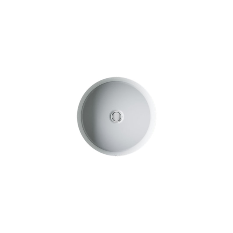 Verticyl Ceramic Vitreous China Circular Undermount Bathroom Sink with Overflow, Ice Gray