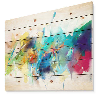 Abstrait contemporain, coup de pinceau coloré, impression sur toile