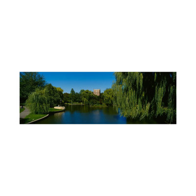 Lake In A Formal Garden, Boston Public Garden, Boston, Massachusetts, USA - Wrapped Canvas Panoramic Print