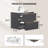 24" Wall Mounted Bathroom Sink Cabinet Floating Bathroom Vanity with 2 Fluted Drawers and Metal Handles,Grey-1196068123