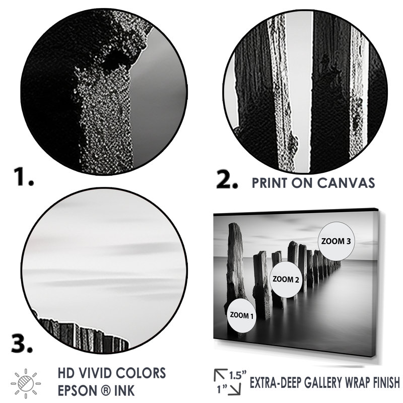 Purdy - plage et océan, impressions sur toile, H 34 po x l 44 po x P 1,5 po, Cadre simple blanc