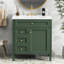 Meuble-lavabo de 30 po avec lavabo supérieur, 2 tiroirs, 1 tiroir coulissant, fonctions de rangement variées, pieds romains exquis, 3 portes d'armoire en céramique faciles à assembler, tiroir en métal lisse-695169545-695169547