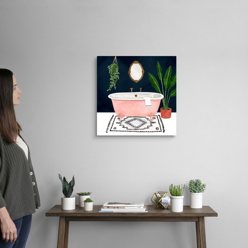 Boho Bath II - reproduction d'art sur toile, Toile tendue, H 20 po x l 20 po x P 1,25 po