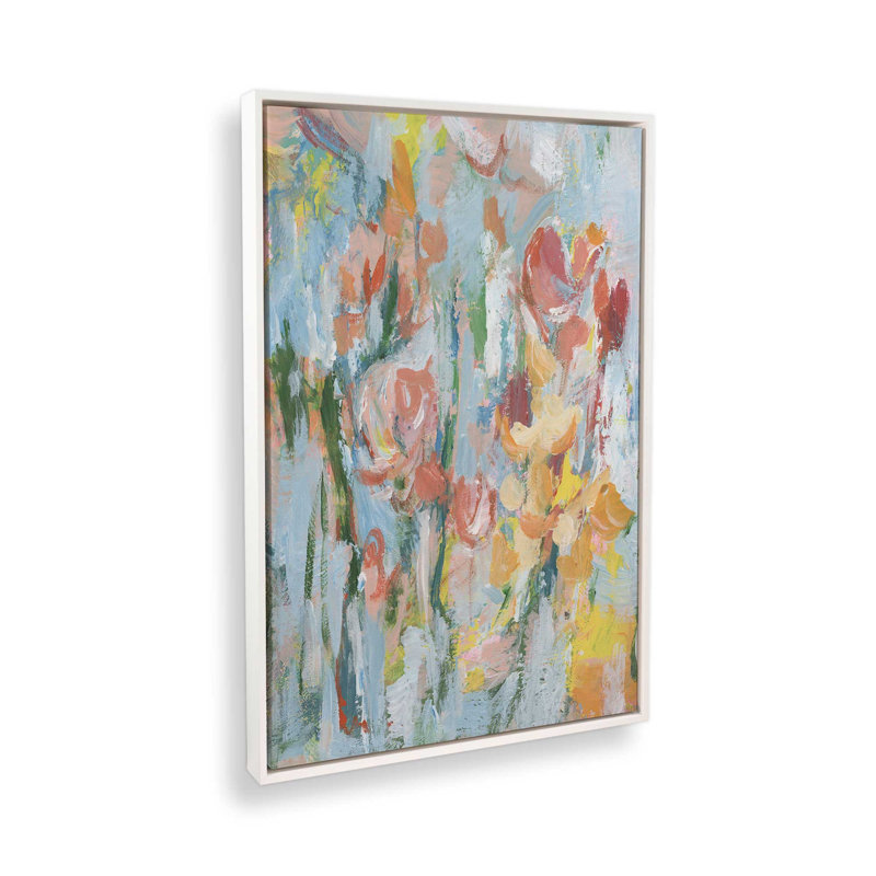 «Impressionist Floral Abstract II» par Ethan Harper, reproduction d'art, H 32 po x l 24 po, Blanc