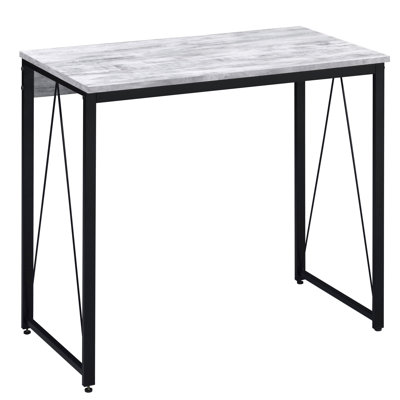 Antique White And Black Writing Table For Office , Industrial Rustic Style, Metal Sled Table,