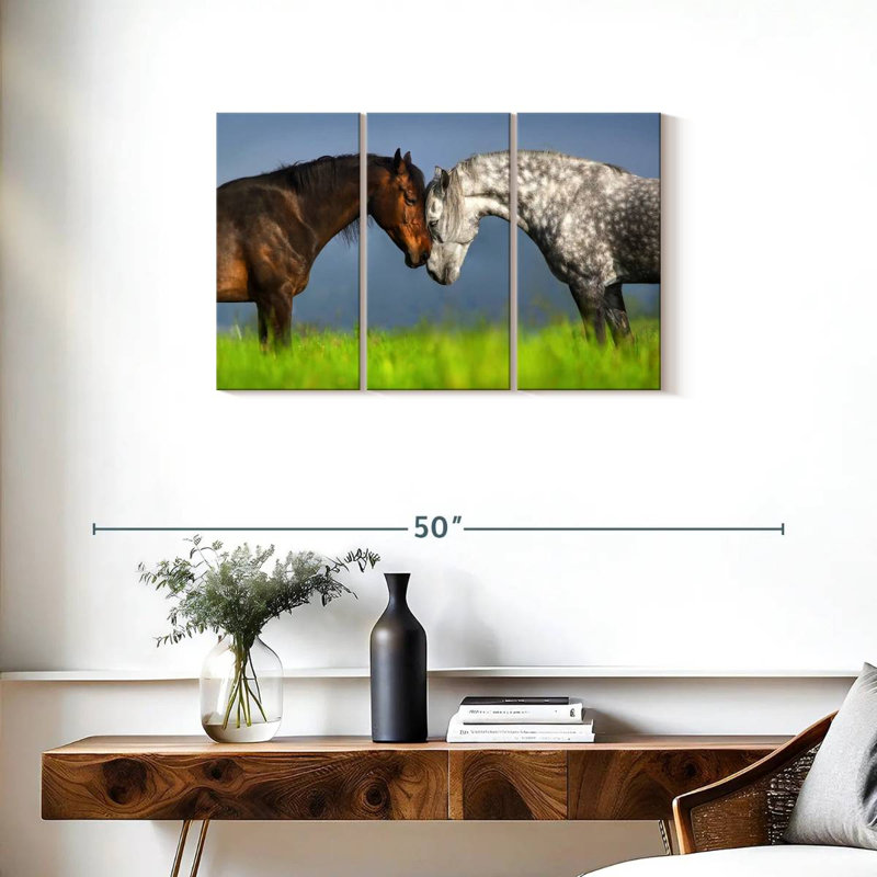 Couple de chevaux Hardie, H 20 po x l 33 po
