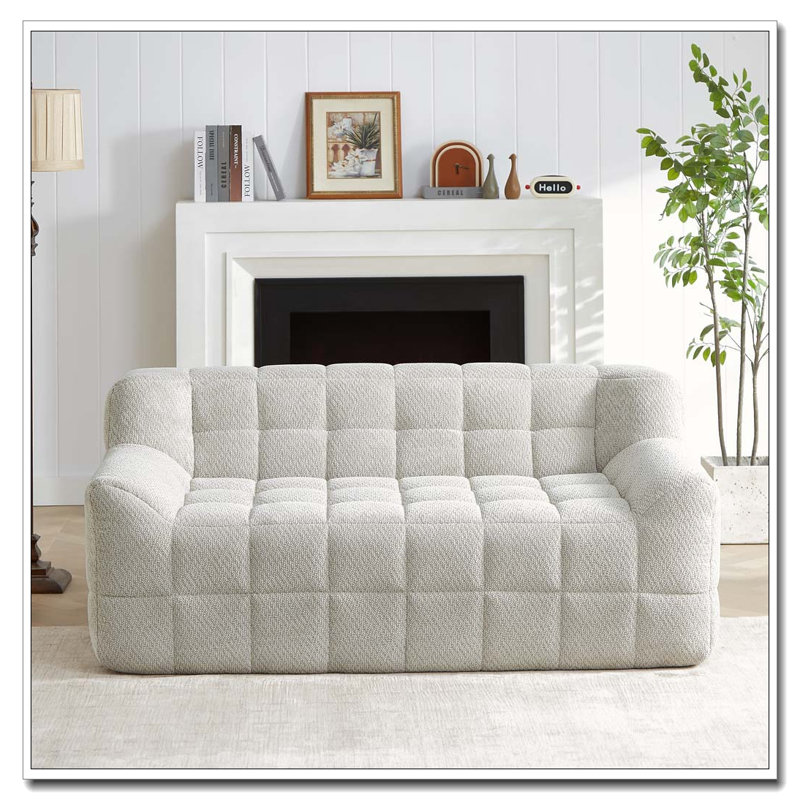 Canapé à compression complète 64,57 ", Beige