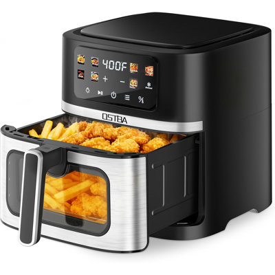 Friteuse à air chaud de grande capacité (8,5 L) avec fenêtre transparente, 1700 W, panier unique antiadhésif, écran tactile numérique, 8 programmes prédéfinis, arrêt automatique, compatible au lave-vaisselle