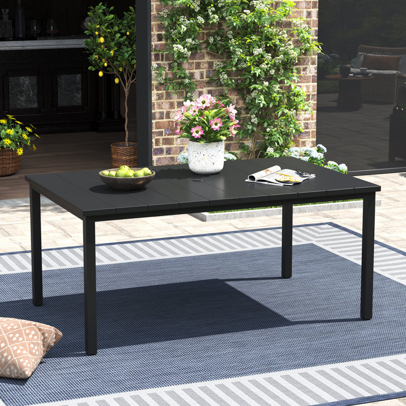 Table de salle à manger de patio, Noir