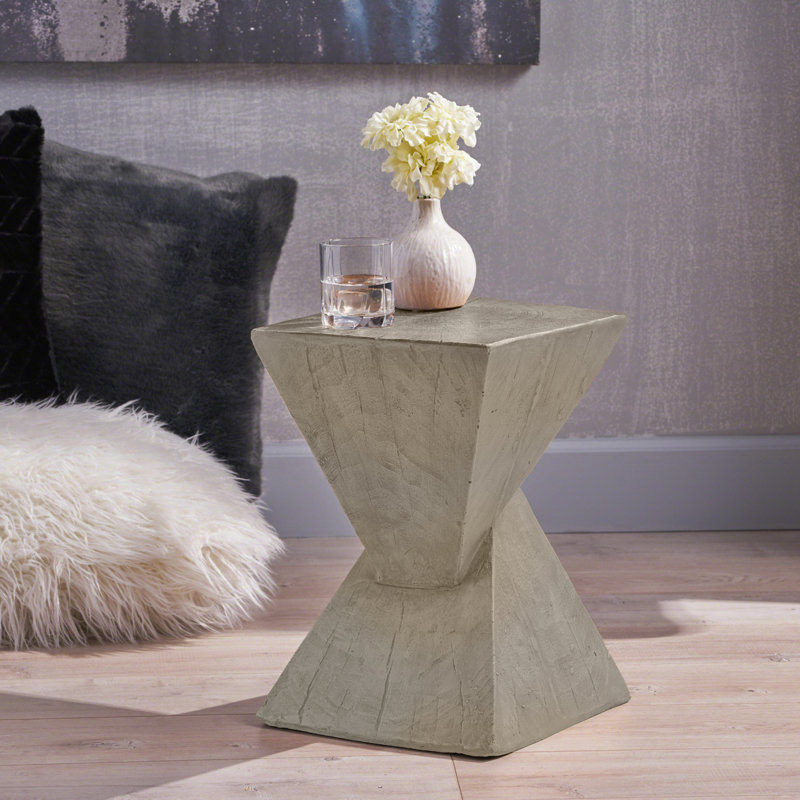 Versatile Modern Side Table Magnesium Oxide Indoor Outdoor Compact Spaces