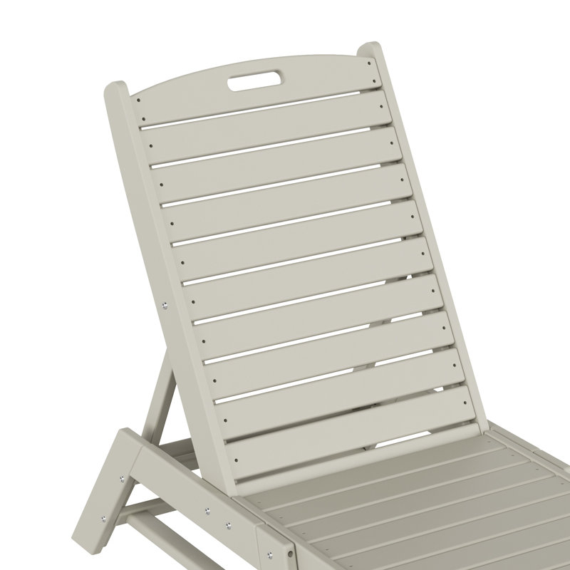 Chaise longue d'extérieur en PEHD Laguna, Gris clair