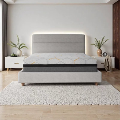 12" Copper Gel Cooling Memory Foam Mattress with Edge Support and Air Grid Base King Split Head