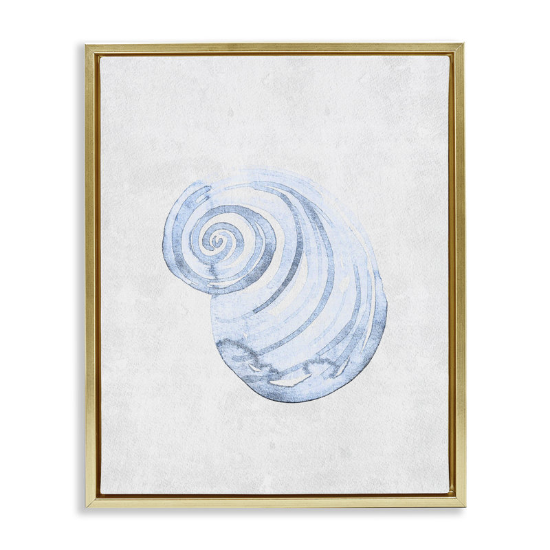 Cadre flottant en spirale Subtle Spiral Sea, design par Camila Juncos, H 31 po x l 25 po, Cadre flottant métallique doré