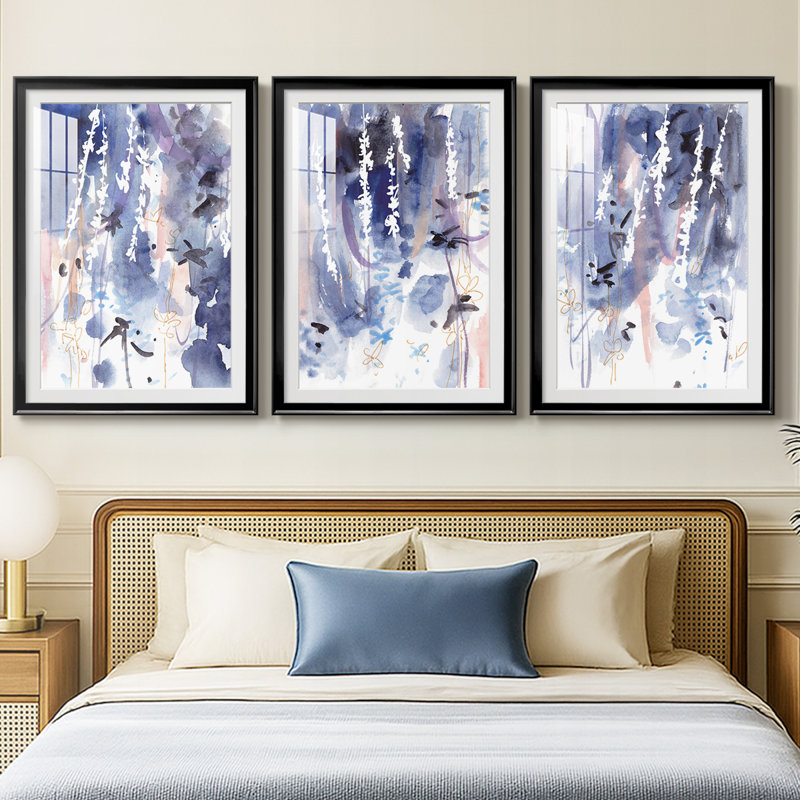 Late Night Breeze I  -Custom Framed  Premium Print W Matt - 3 Pieces, Black, 21" H x 30" W