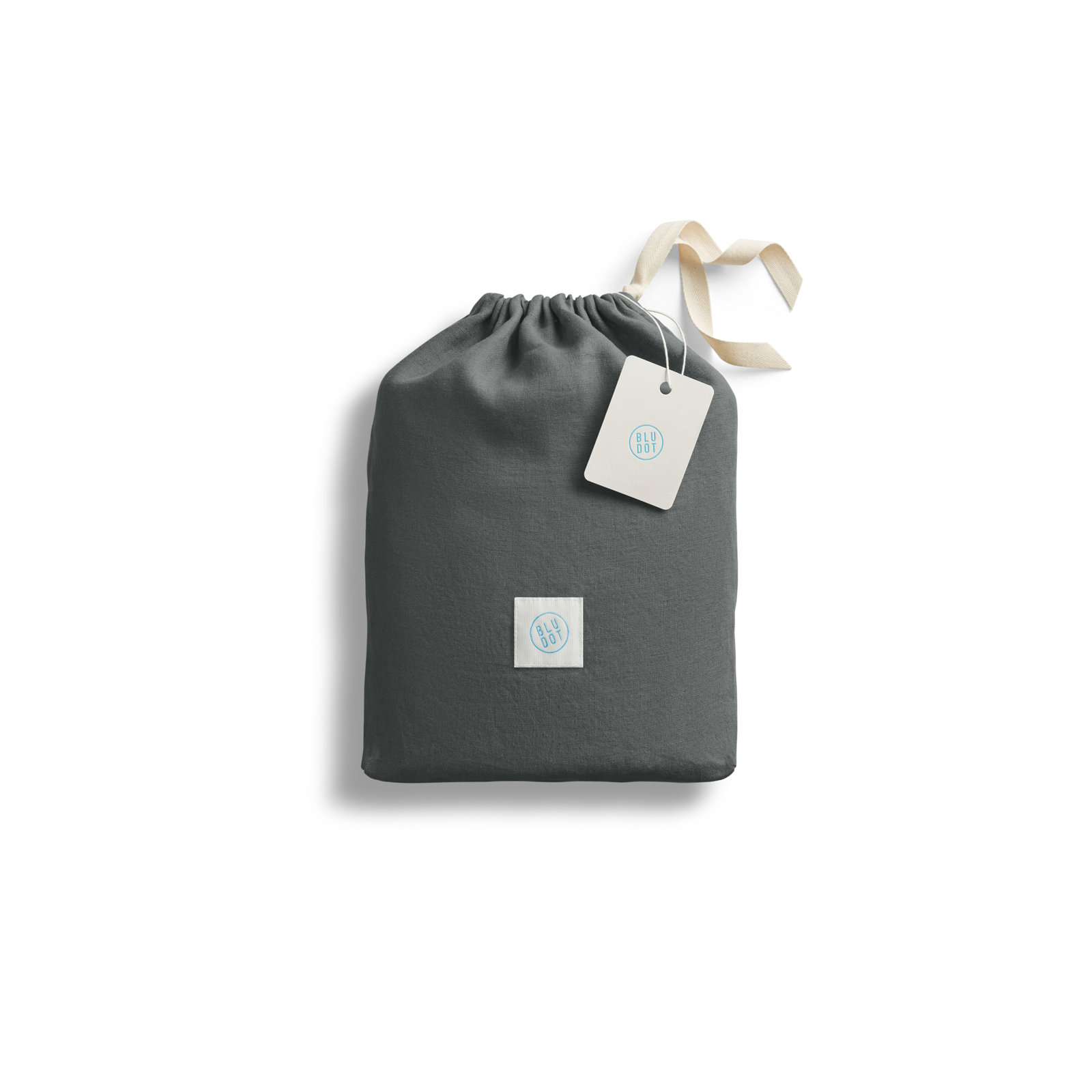 100% Linen Sheet Set, Full Sheet Set + 2 Pillowcases, Charcoal