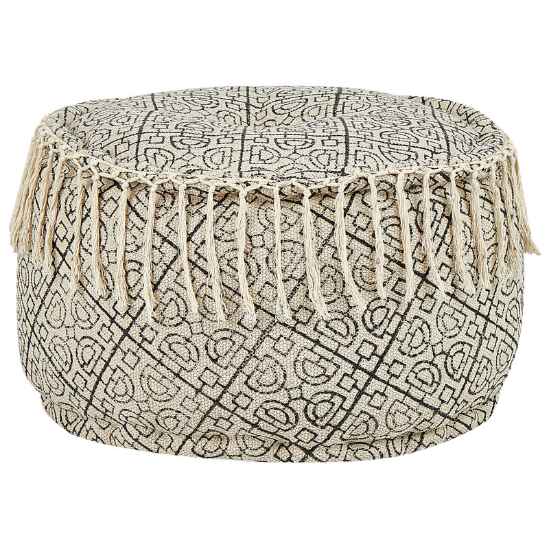 Esbon 50cm Wide Round Geometric Pouffe Ottoman