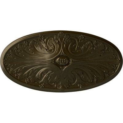 Médaillon de plafond Endurathane Madrid, l 24 3/4 po x H 12 1/2 po x P 1 3/4 po, finition or vert peint à la main