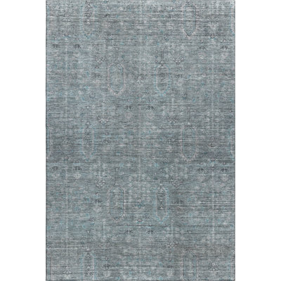 Premium Machine Washable Prisco Teal Rug