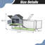 Poulailler d'extérieur, poulailler en bois avec nichoir, aire de repos, rampe, plateau coulissant, gris