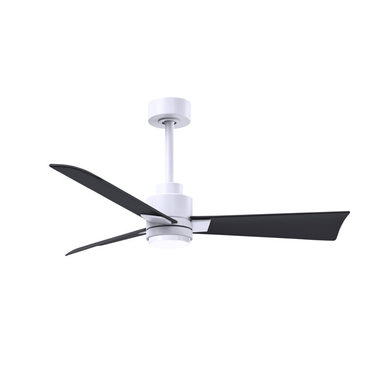 Ventilateur de plafond Alessandra, Blanc mat, 42", Noir mat