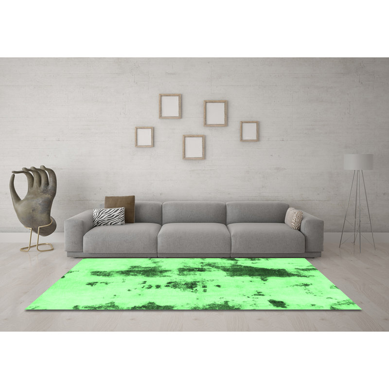 Washable Abstract Indoor Rug, Square 5'