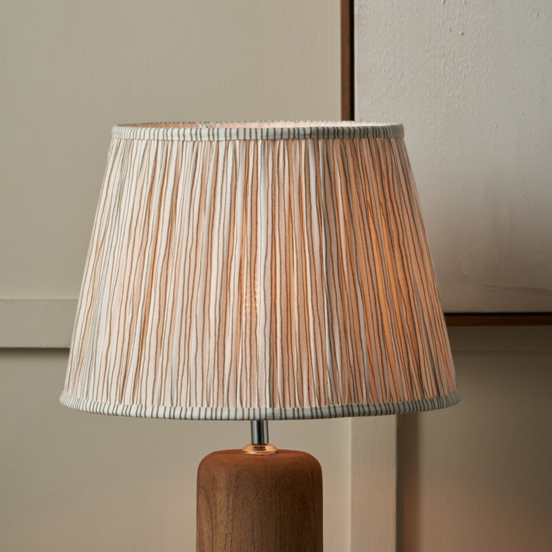 Pleated Cotton Lamp Shade, 24cm H x 35cm W x 35cm D, Natural