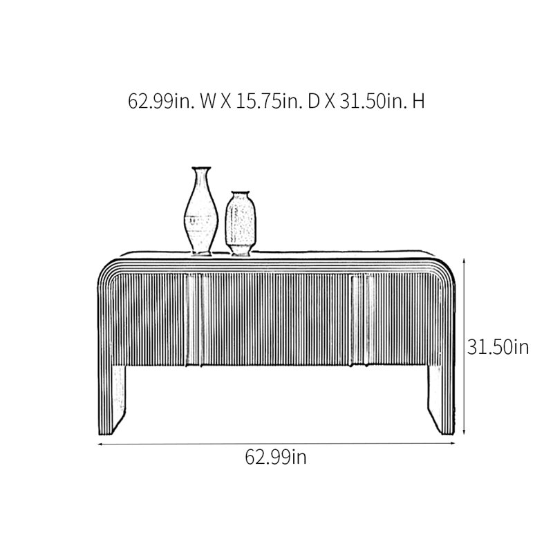 Modern Multifunctional Practical Console Table, 31.5" H x 62.99" W x 15.75" D