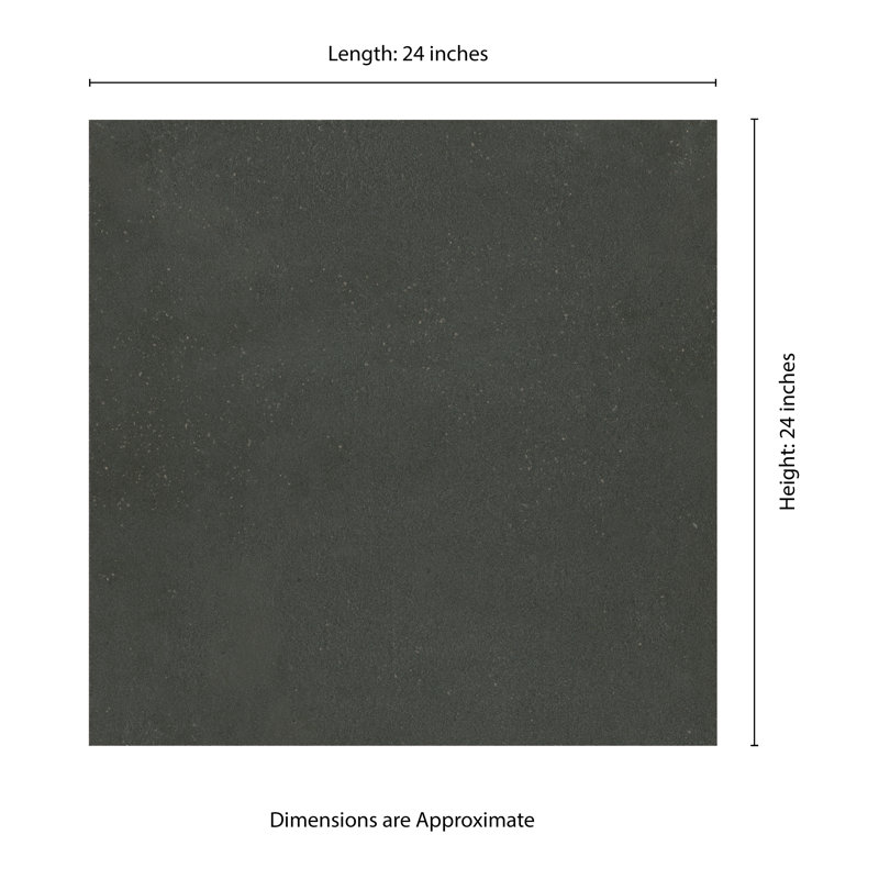 Brevona Noctis 24 in. x 24 in. Matte Porcelain Concrete Look Floor and Wall Tile, Noctis