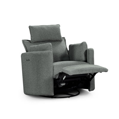 Cozy Soft Swivel Power Recliner with Adjustable Headrest and Footrest by Latitude Run