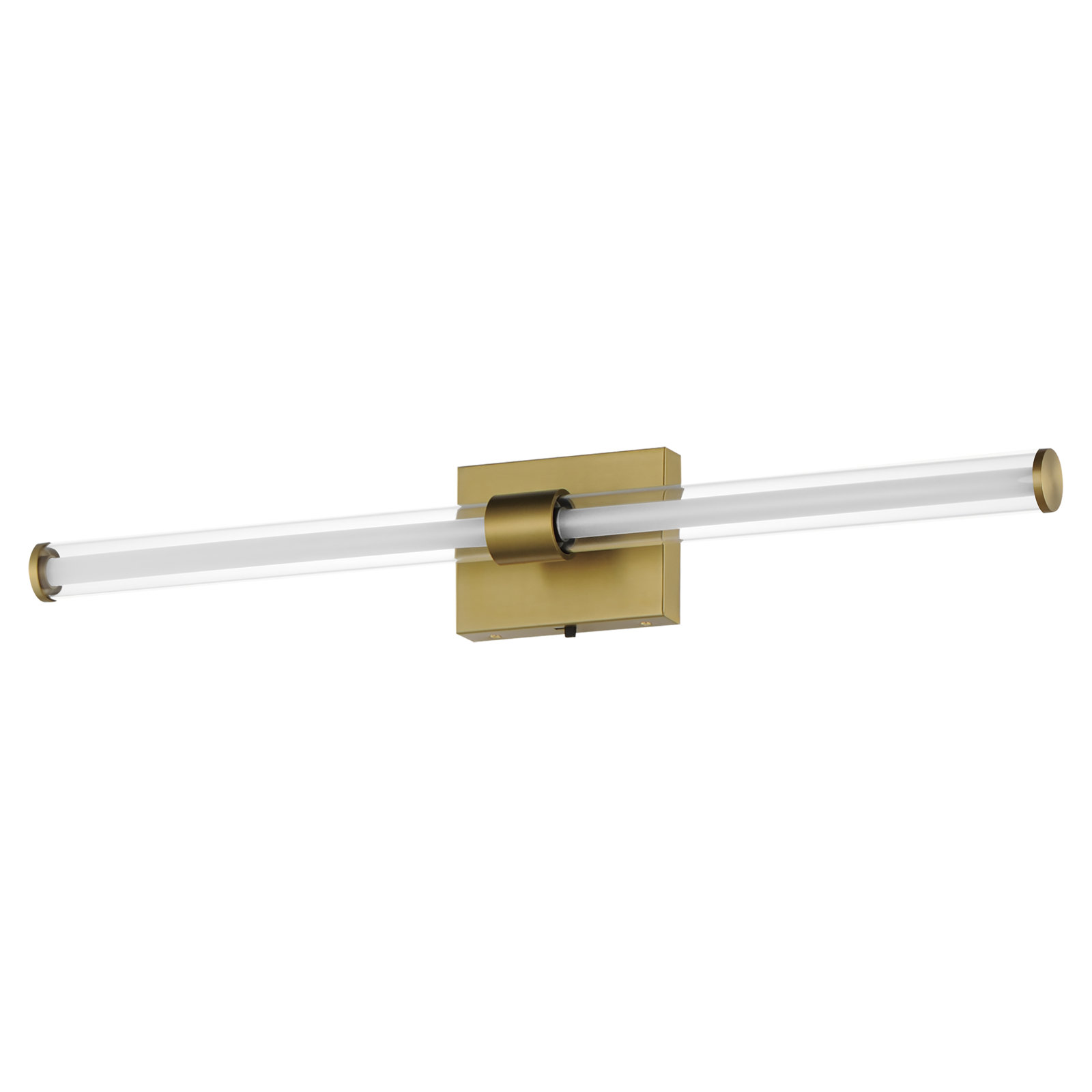 Mahkaylah Single Transparent Dimmable LED Bath Bar, Natural Aged Brass