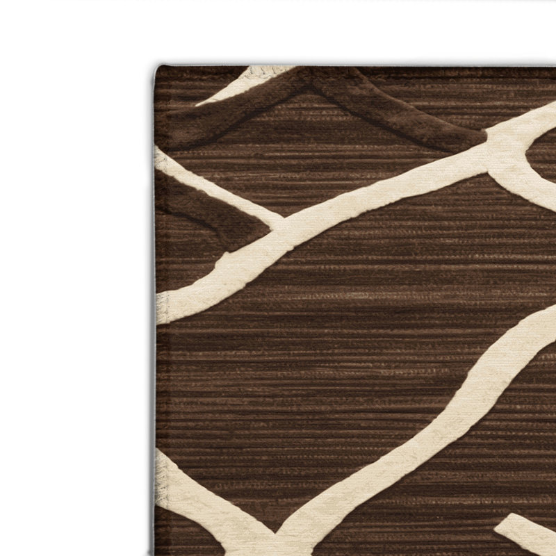 Trellis Brown Indoor and Outdoor Area Rug, Rectangle 2' x 3'
