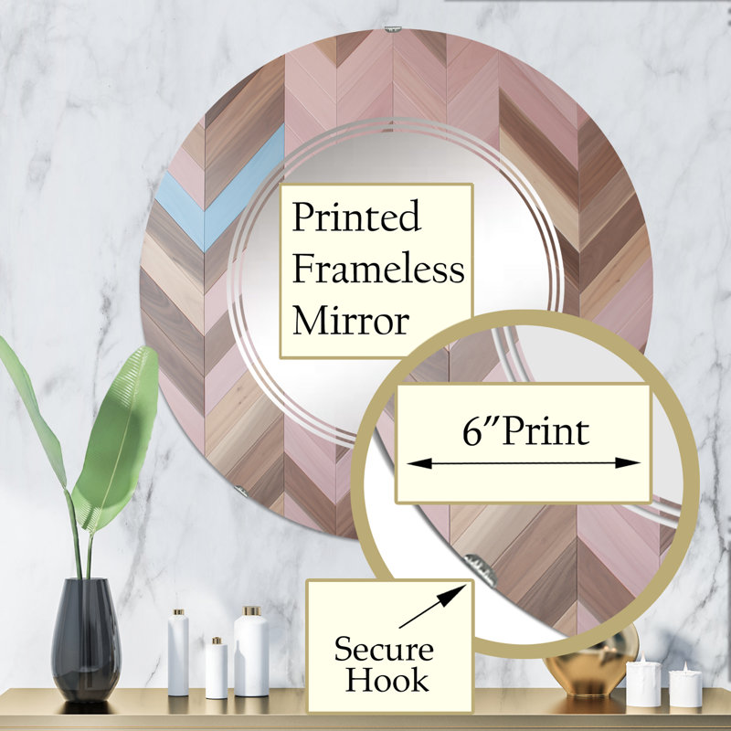 Belcherry - Miroir mural moderne rond, 32 po x 32 po
