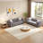 Compression Sofas Set, Grey Velvet Wood Frame, Modern Home Seating