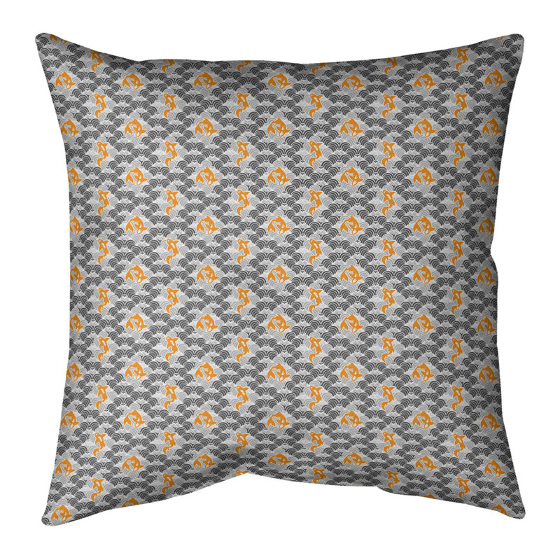 Housse de coussin en polyester Katelyn Elizabeth, 14 po x 14 po, Pas de bourre, Gris