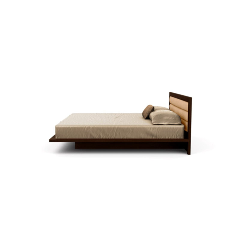 Moduluxe Upholstered Bed, Onyx, California King, Natural Walnut