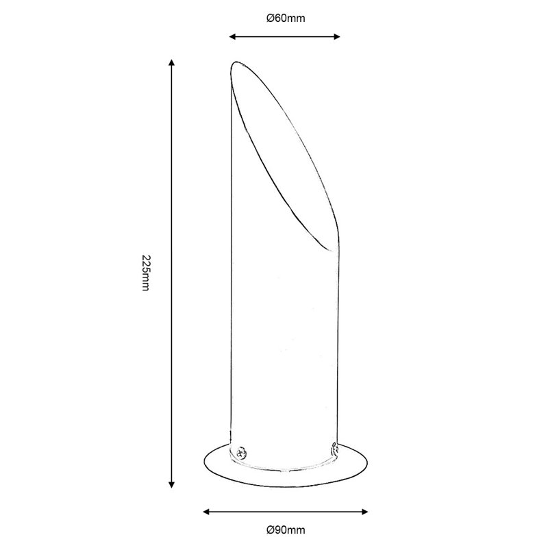 Burt 22.5cm Torchiere Lamp, Mirror Black