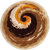 Scandinavian One-of-a-Kind Round 7'3" Area Rug