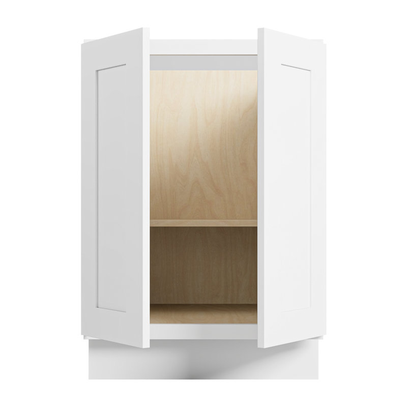 Armoire de cuisine Modern Shaker, structure en bouleau massif, glissières DTC à fermeture en douceur à extension complète, tablettes réglables, options de largeurs multiples (12 po à 42 po)