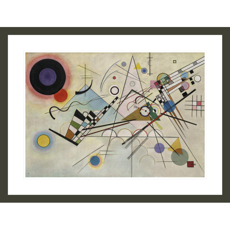 «Composition 8 (Komposition 8)» par Vasily Kandinsky - reproduction d'art encadrée, H 22,52 po x l 29,5 po