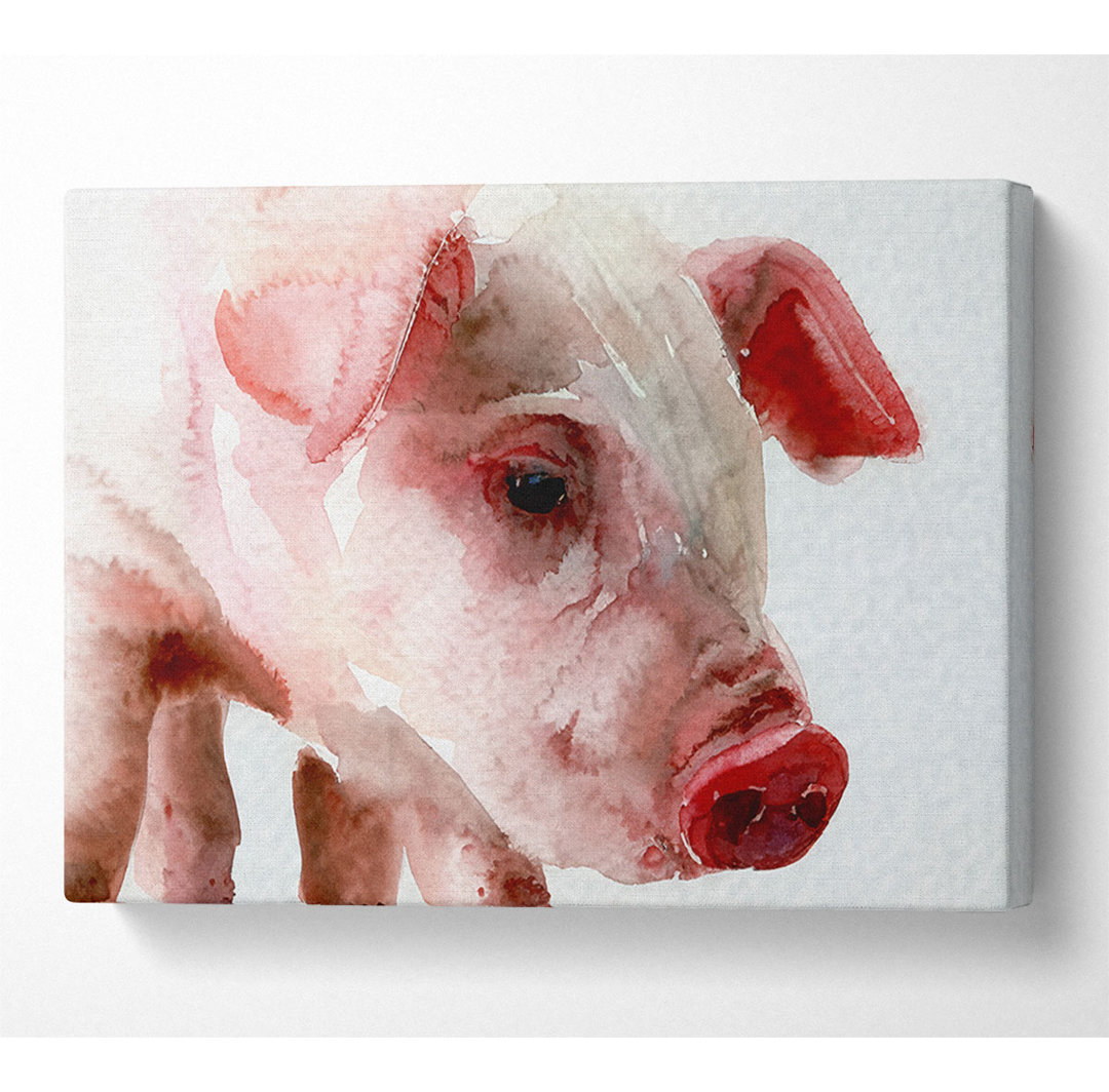 Rosa Schwein - Kunstdrucke auf Leinwand - Wrapped Canvas