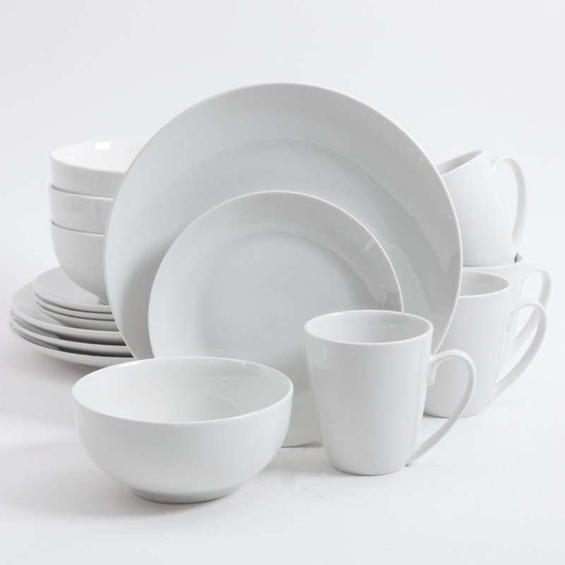 Service de table 16 pièces Gibson Home Ogalla, blanc, forme coupée