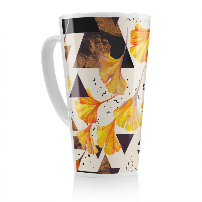 Flowers And Triangles Latte Mug