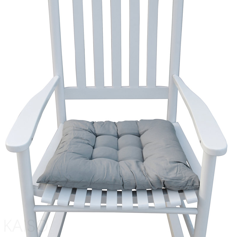 Chaise berçante en bois blanc, sans tapis