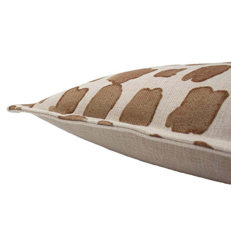 Robi Abstract Brown Square Cushion, Polyester/Polyfill