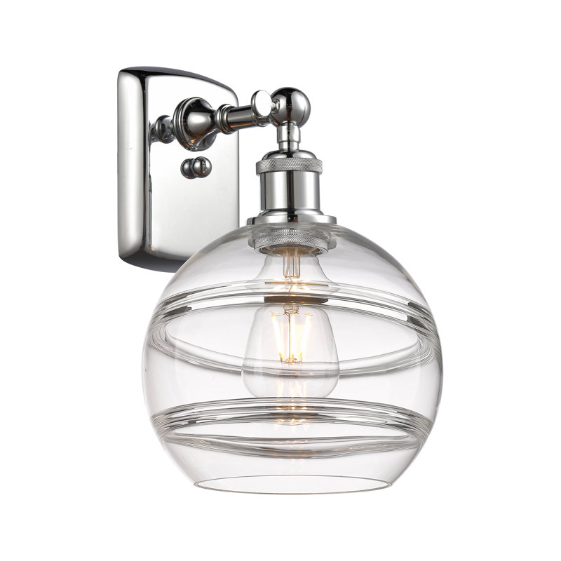 Applique murale 1 lumière Ballston Bienes, Transparent, H 10,88 po x l 8 po x P 8,13 po, Chrome poli